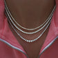 14kt gold graduated round diamond tennis necklace