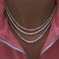 14kt gold graduated round diamond tennis necklace