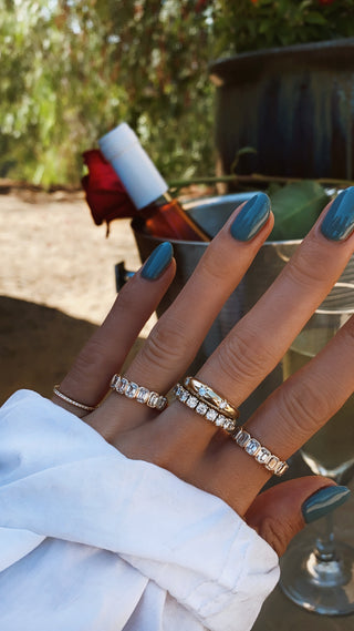 14kt gold and diamond 4mm grande eternity band