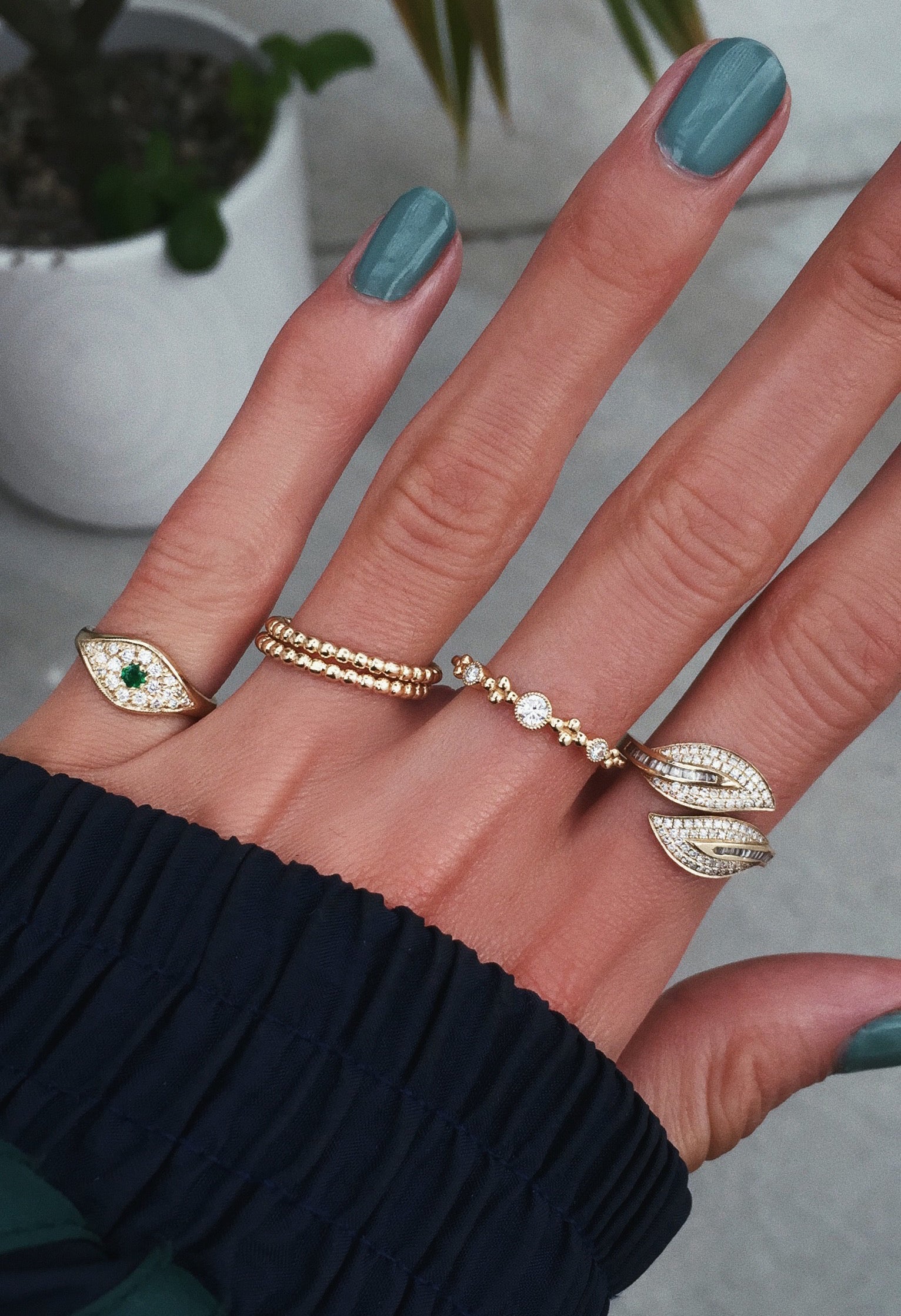 14kt gold bead ring - Luna Skye
