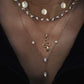 14kt gold teardrop baguette diamond lariat necklace