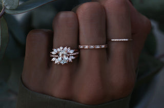 14kt gold marquise diamond ring guard - Luna Skye