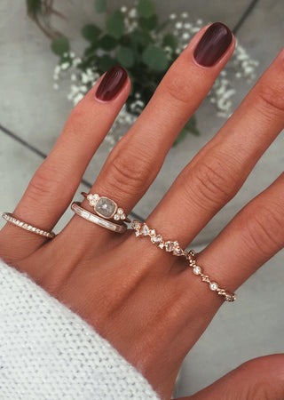 14kt gold half eternity baguette diamond ring - Luna Skye