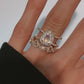 14kt gold and diamond large Double Band Teardrop Moonstone ring