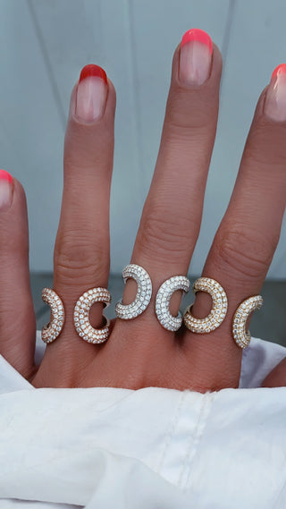 14kt gold and diamond double horseshoe ring