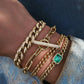 14kt gold alternating diamond large cuban link bracelet