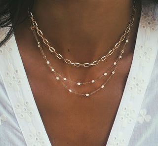 14kt gold thick paperclip chain - Luna Skye