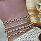 14kt gold and diamond link bracelet