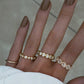 14kt gold mixed full diamond teardrop round band