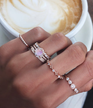 14kt gold and diamond bezel eternity Stevie ring - Luna Skye