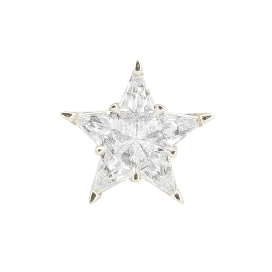 14kt gold full diamond star stud - Luna Skye