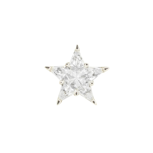 14kt gold full diamond petite star stud - Luna Skye