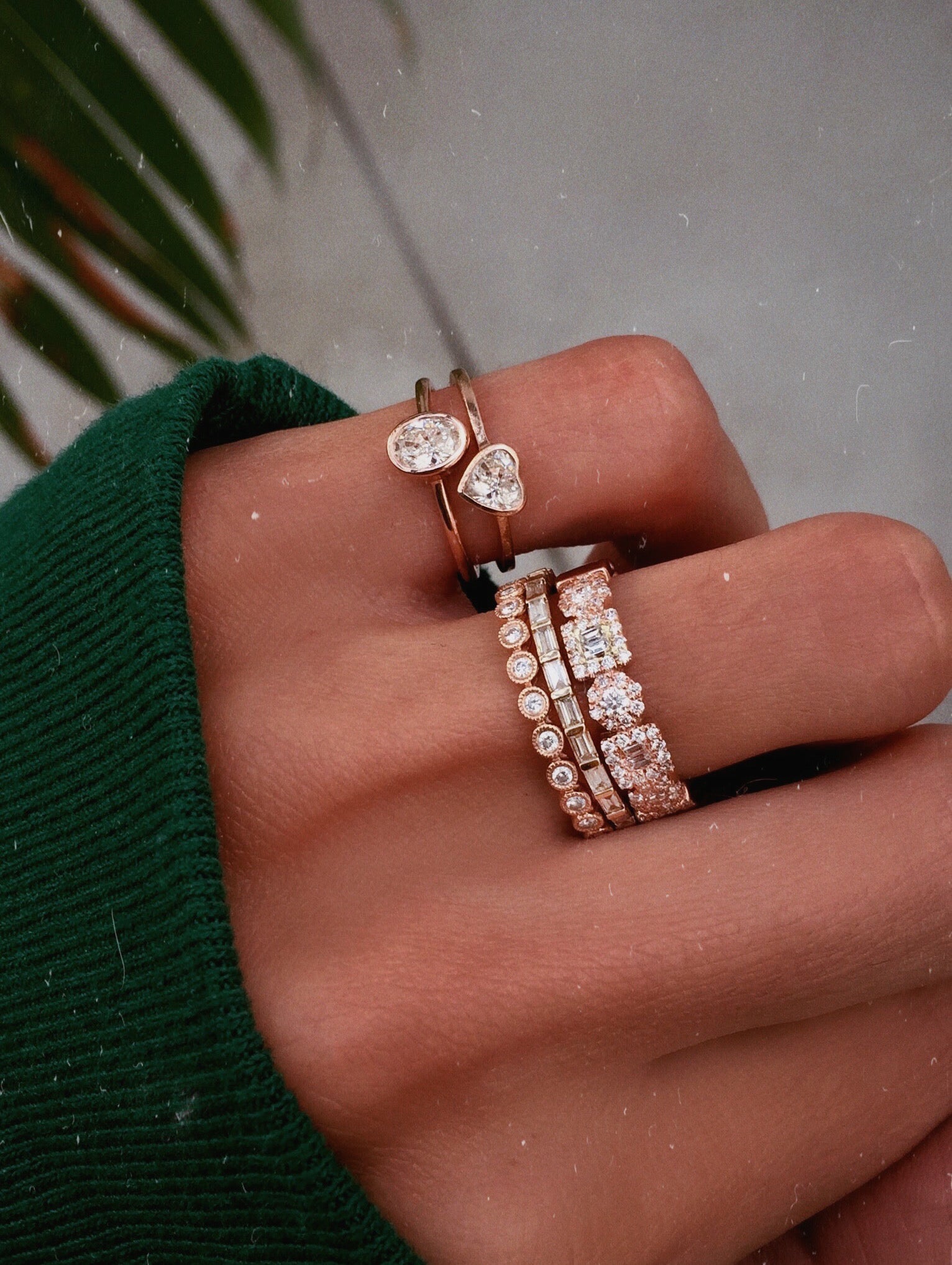 14kt yellow gold and diamond geometric ring - Luna Skye