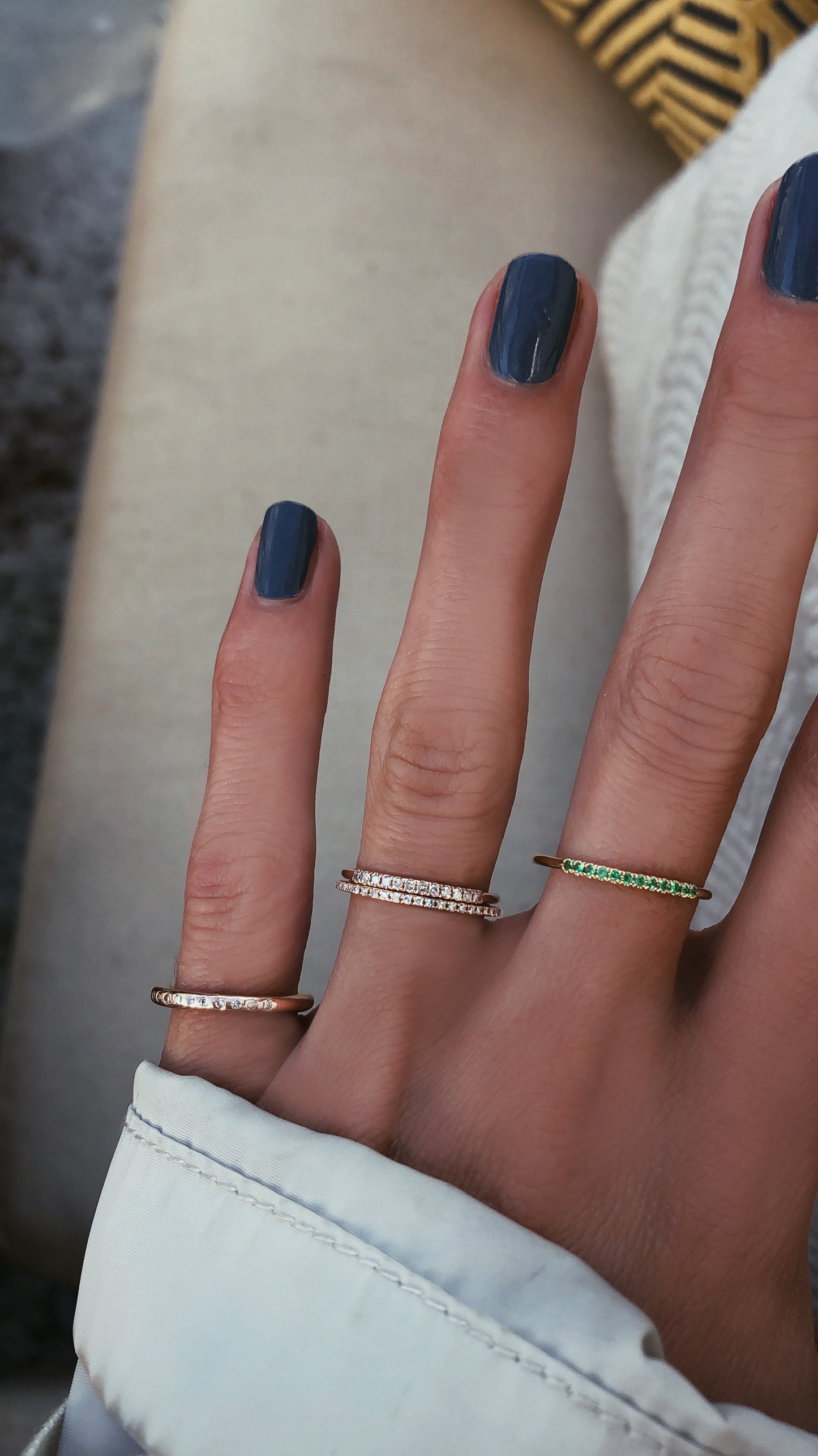 14kt gold quarter diamond ring