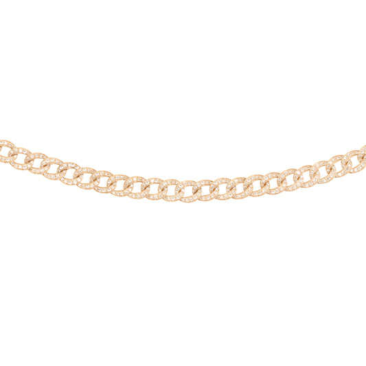 14kt gold and diamond baby chain link choker - Luna Skye
