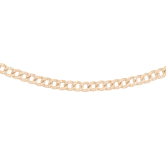 14kt gold and diamond baby chain link choker - Luna Skye