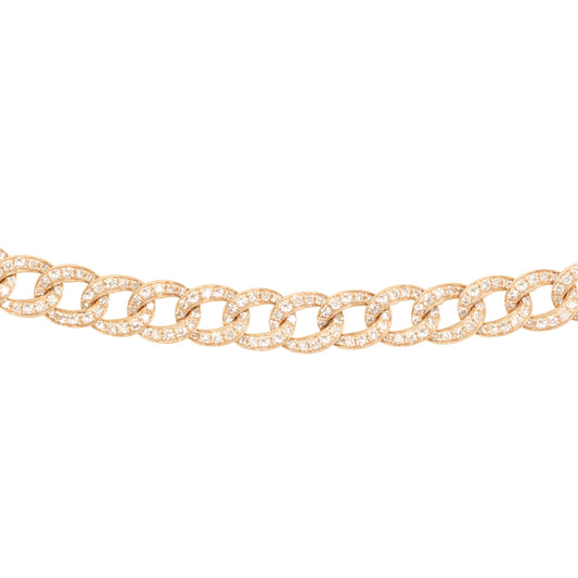 14kt gold and diamond baby chain link bracelet