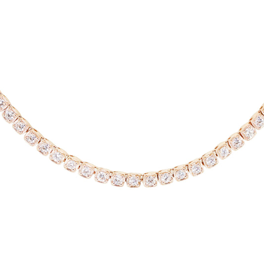 14kt gold and diamond box necklace