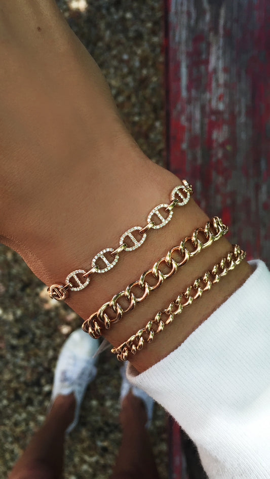 14kt gold thick anchor chain bracelet - Luna Skye
