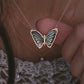 14kt gold and diamond mother of pearl baby butterfly necklace - Luna Skye