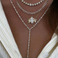 14kt gold diamond section lariat necklace