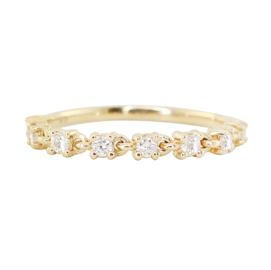 14kt gold and diamond row chain ring - Luna Skye