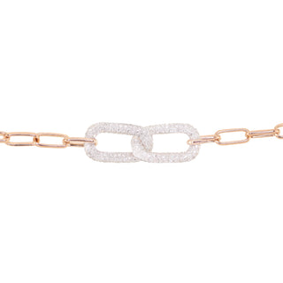 14kt gold diamond chain link bracelet - Luna Skye