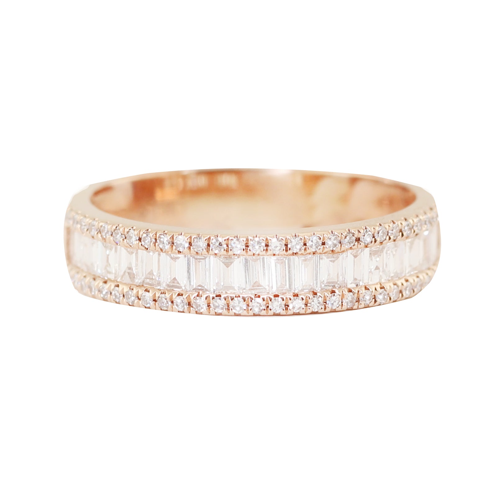 14kt gold channel baguette diamond ring - Luna Skye