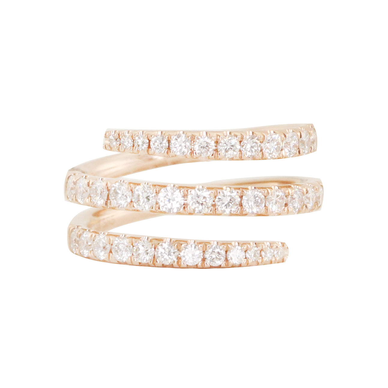 14kt gold diamond coil ring – Luna Skye