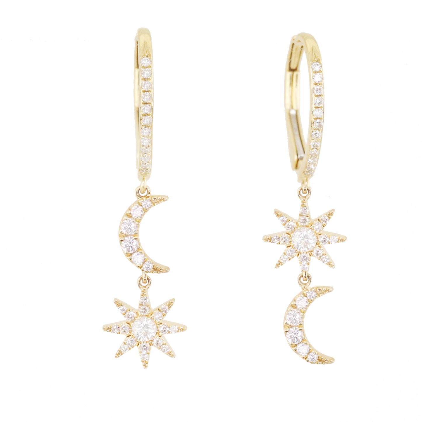 women's gold crescent moon earrings