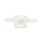 14kt gold and diamond solitaire cushion opal eternity ring - Luna Skye