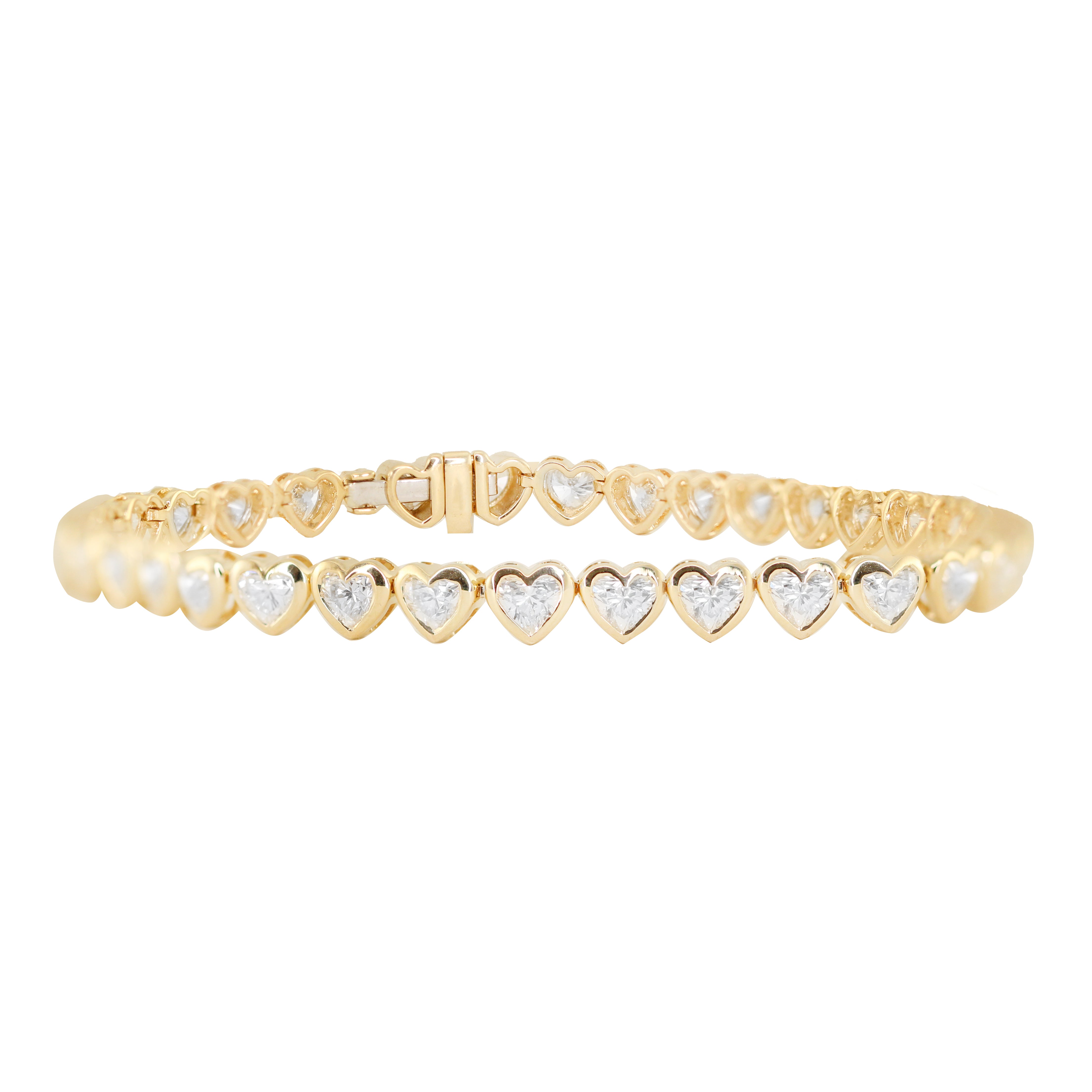 White Heart Anti Tarnish Bracelet - Rose Gold | FashionCrab.com
