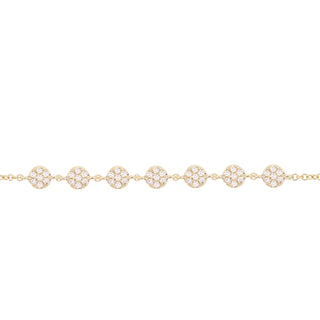 14kt gold diamond disk row bracelet - Luna Skye