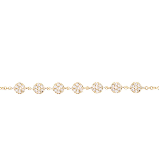 14kt gold diamond disk row bracelet - Luna Skye