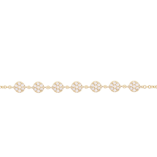 14kt gold diamond disk row bracelet - Luna Skye