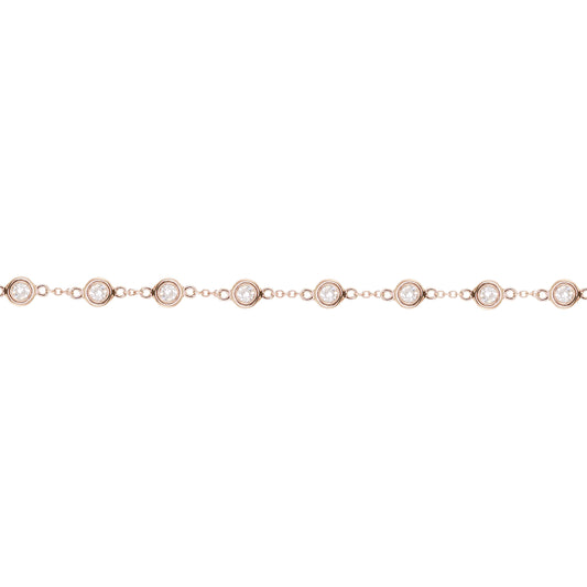 14kt gold multi diamond bezel bracelet - Luna Skye