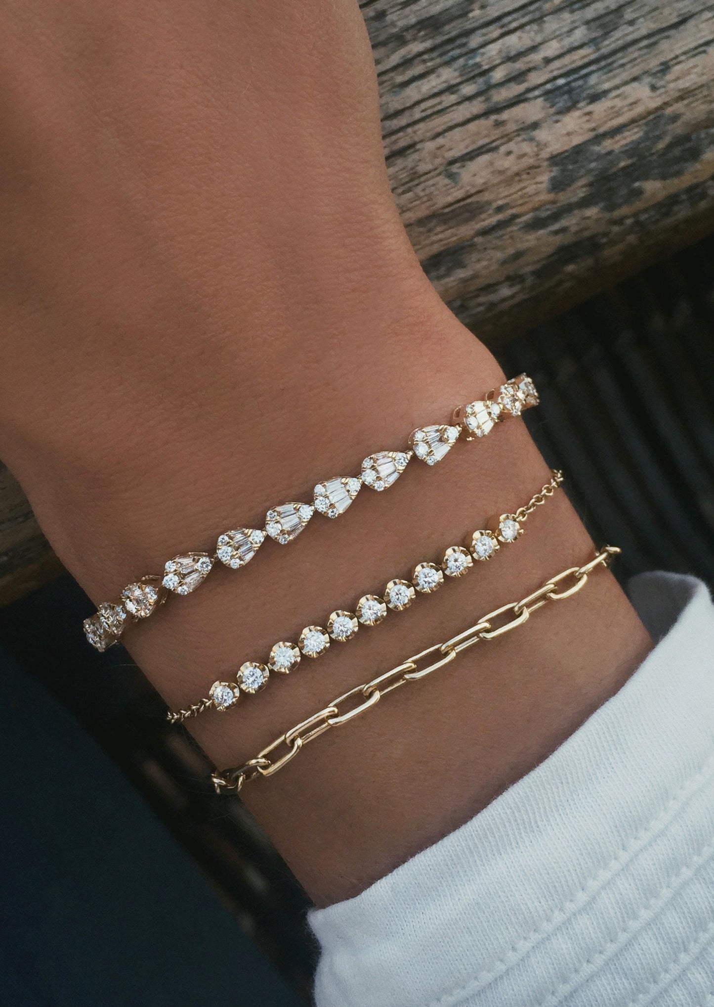 14kt gold thin paperclip chain bracelet - Luna Skye