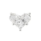 14kt gold and full diamond large heart stud - Luna Skye