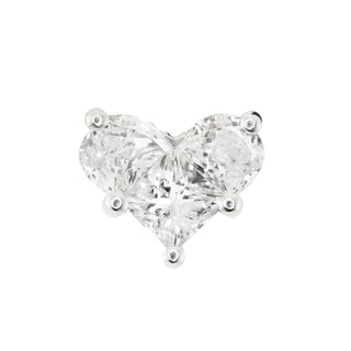14kt gold and full diamond large heart stud - Luna Skye