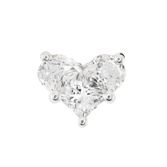 14kt gold and full diamond large heart stud - Luna Skye