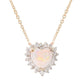 14kt gold and diamond white opal heart necklace