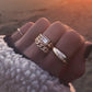 14kt gold and diamond white topaz chain ring - Luna Skye