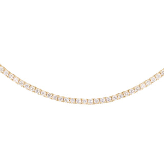 14kt gold and diamond classic four prong tennis necklace