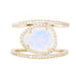 14kt gold and diamond Double Band Moonstone ring - Luna Skye