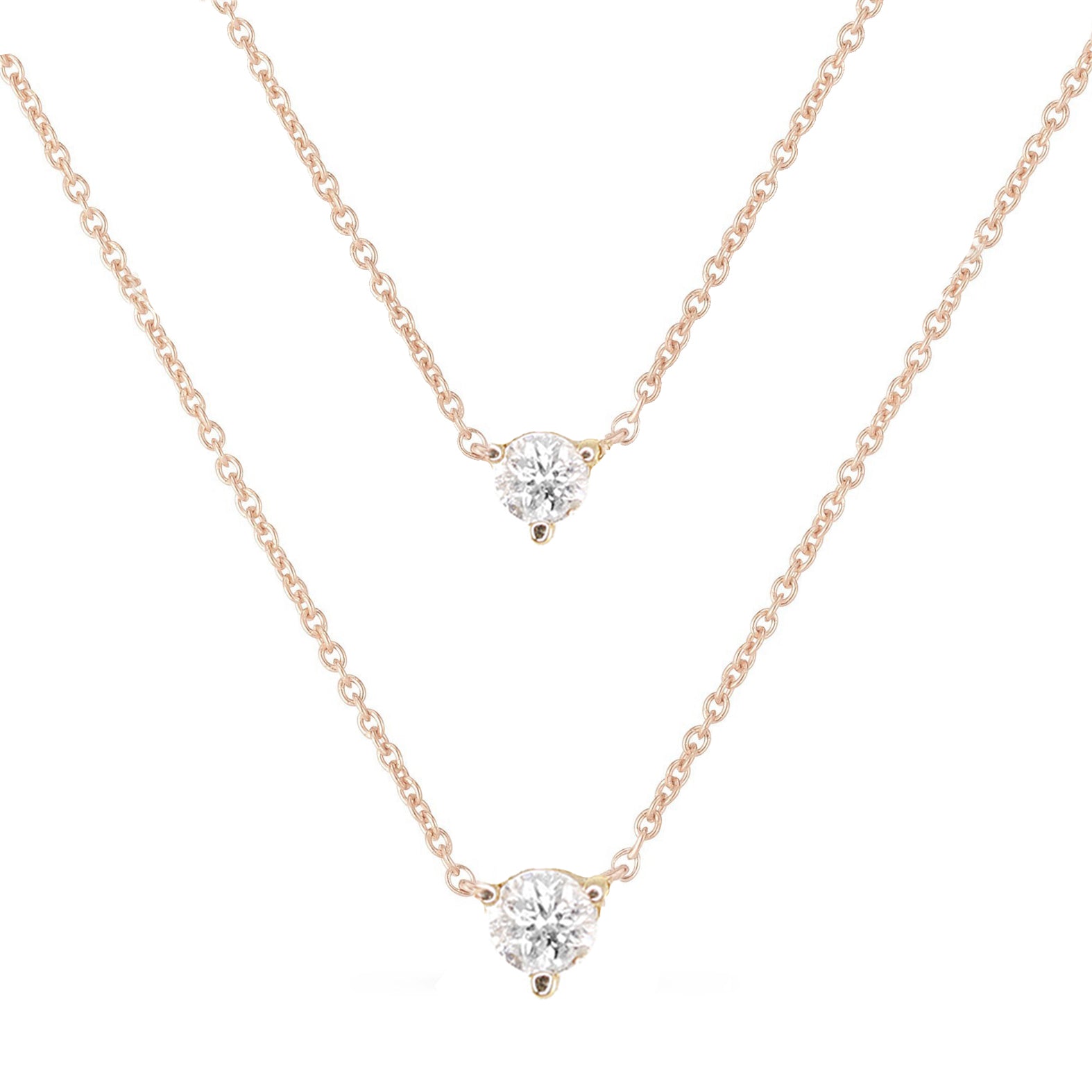 Floating diamond Necklace Gift Pendant In 14K Rose Gold | Fascinating  Diamonds