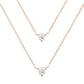 14kt yellow gold double floating diamond necklace