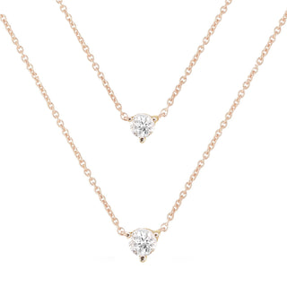 14kt yellow gold double floating diamond necklace