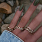 14kt gold and diamond love chain ring