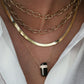 14kt gold rounded open link chain necklace