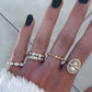 14kt gold mixed full diamond teardrop round band